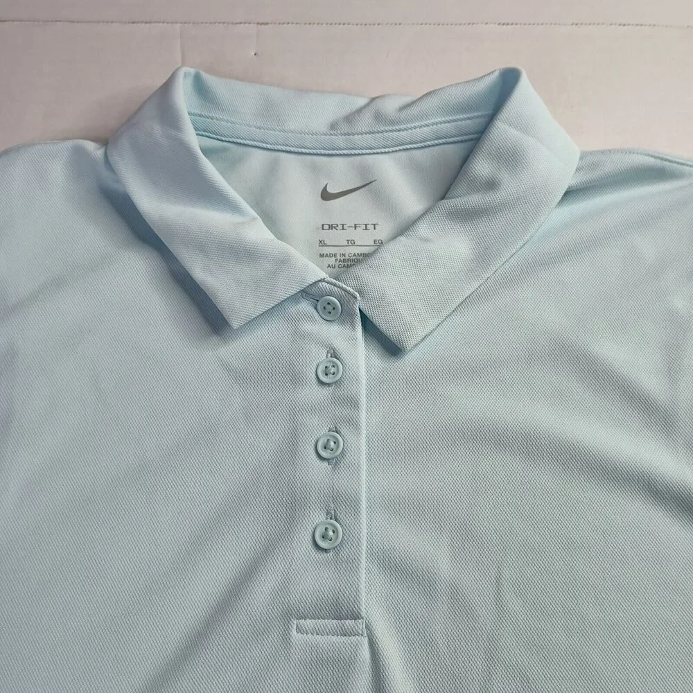 Nike Golf‎ Polo Shirt Women's XL Dri-Fit Victory Sleeveless Blue Activewear